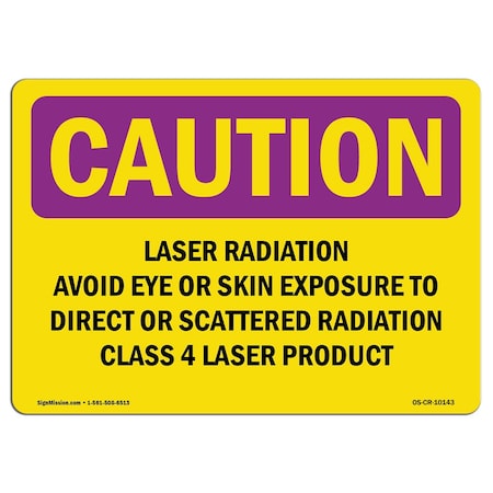 Signmission OSHA RADIATION Sign Laser Radiation Below Hazard 14in X 10in Wall Graphic, 14" W, 10" H, Landscape OS-CR-RD-1014-L-10144